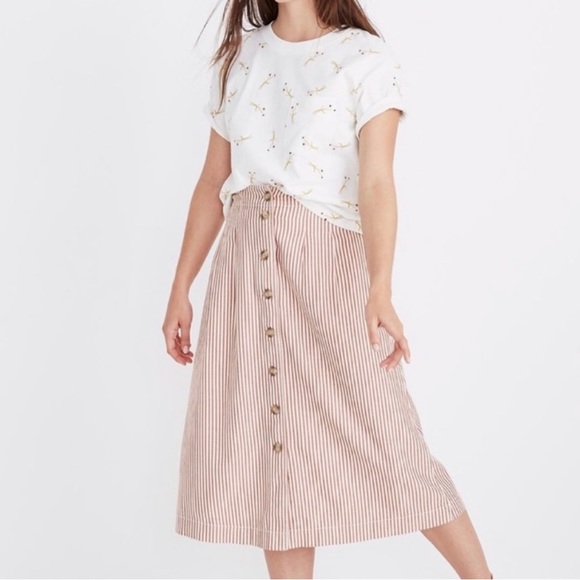 Madewell | Patio Button Linen Skirt; Size 6 - Picture 1 of 7